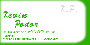 kevin podor business card